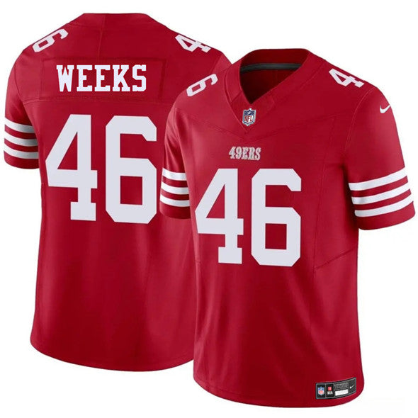 Jon Weeks San Francisco 49ers red FUSE jersey