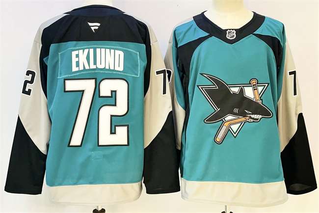 William Eklund San Jose Sharks teal Alternate jersey