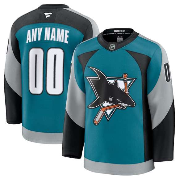 Custom San Jose Sharks teal Alternate jersey