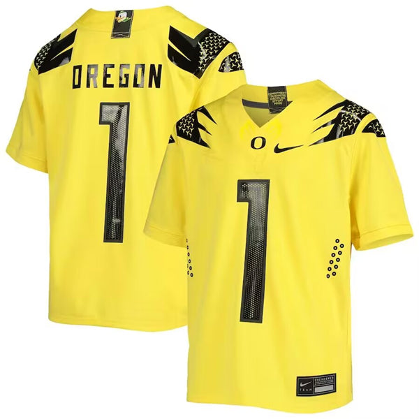 Custom Oregon Ducks yellow jersey