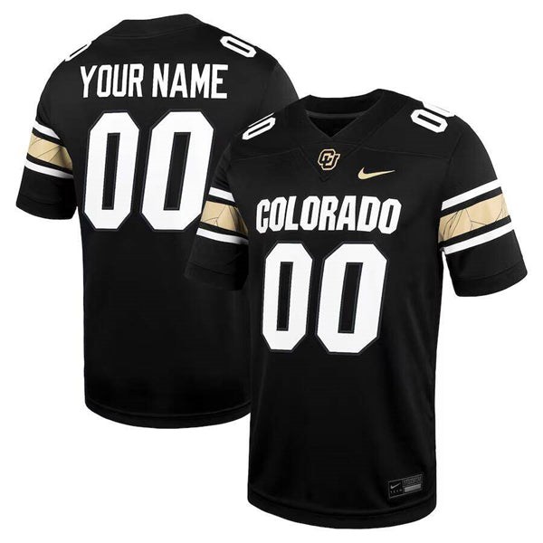 Custom Colorado Buffaloes black Game jersey
