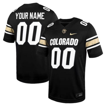 Custom Colorado Buffaloes black Game jersey