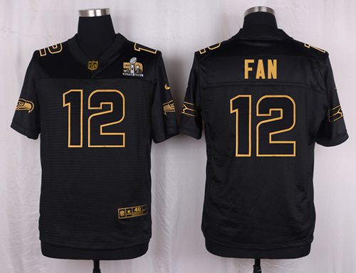 Fan Seattle Seahawks black Gold Collection jersey