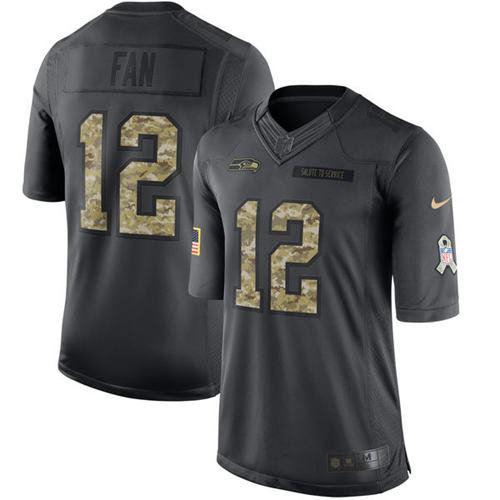 Fan Seattle Seahawks black Salute To Service jersey