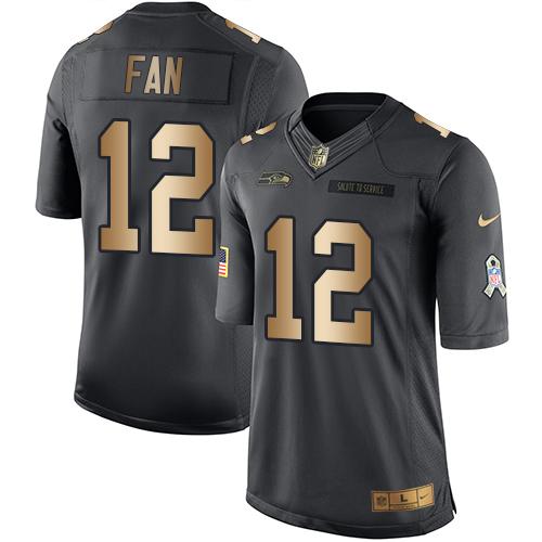 Fan Seattle Seahawks black Salute To Service jersey
