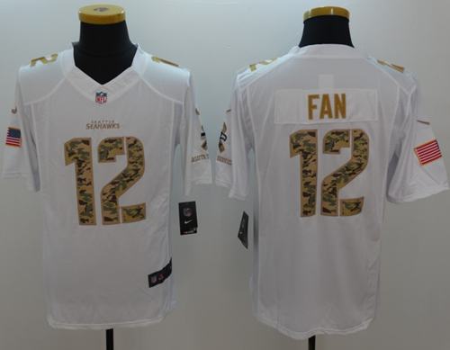 Fan Seattle Seahawks white Salute To Service jersey