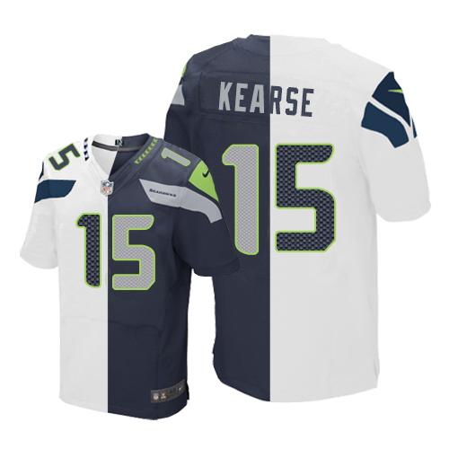 Jermaine Kearse White-Steel Seattle Seahawks blue Elite jersey