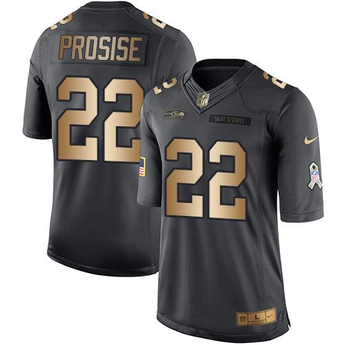 C J Prosise Seattle Seahawks black Salute To Service jersey