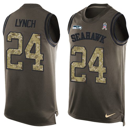 Marshawn Lynch Seattle Seahawks green Salute To Service jersey