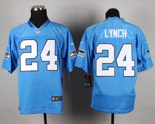 Marshawn Lynch Seattle Seahawks blue Elite jersey