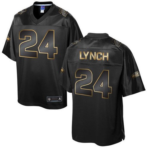 Marshawn Lynch Seattle Seahawks black Gold Collection jersey