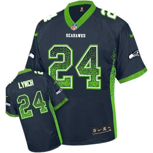 Marshawn Lynch Seattle Seahawks blue Elite jersey