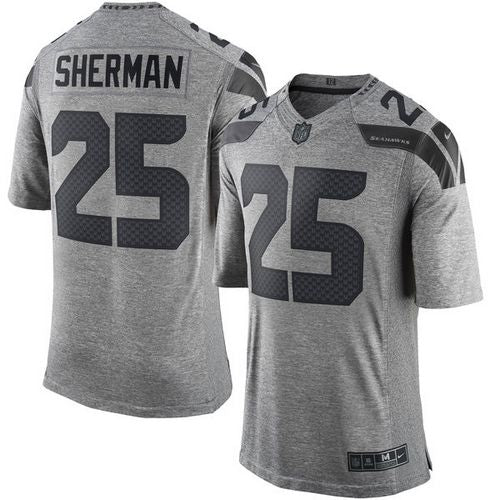 Richard Sherman Seattle Seahawks gray jersey