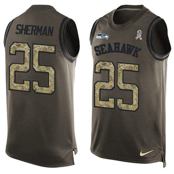 Richard Sherman Seattle Seahawks green Salute To Service jersey