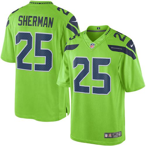 Richard Sherman Seattle Seahawks green jersey