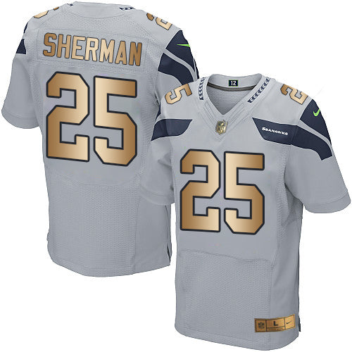 Richard Sherman Seattle Seahawks grey Elite jersey