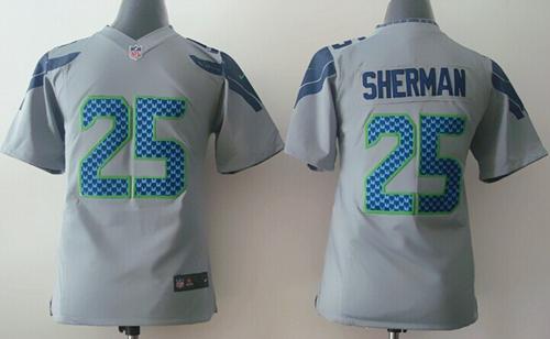 Richard Sherman Seattle Seahawks grey Elite jersey