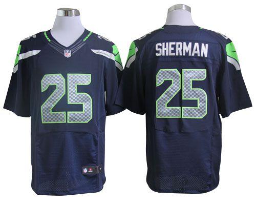 Richard Sherman Seattle Seahawks blue Elite jersey