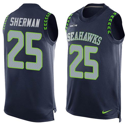 Richard Sherman Seattle Seahawks blue jersey