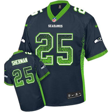 Richard Sherman Seattle Seahawks blue Elite jersey