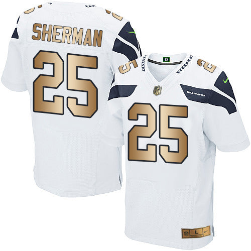 Richard Sherman Seattle Seahawks white Elite jersey