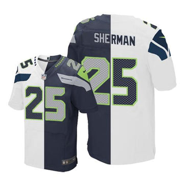 Richard Sherman White-Steel Seattle Seahawks blue Elite jersey