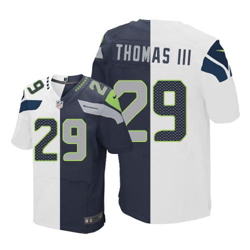 Earl Thomas III White-Steel Seattle Seahawks blue Elite jersey