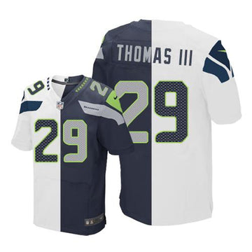 Earl Thomas III White-Steel Seattle Seahawks blue Elite jersey