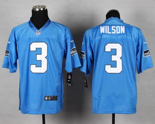 Russell Wilson Seattle Seahawks blue Elite jersey