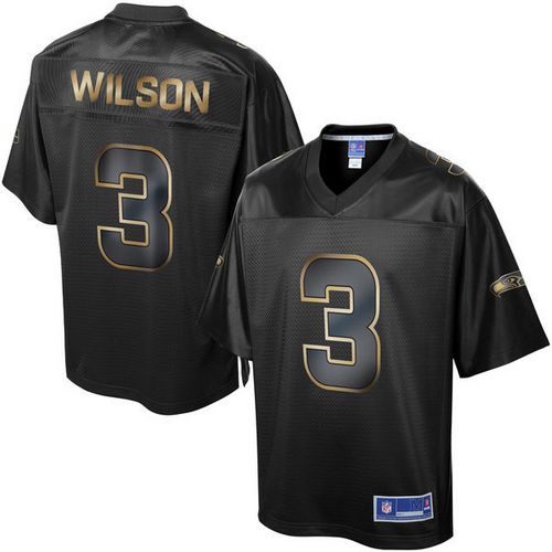 Russell Wilson Seattle Seahawks black Gold Collection jersey