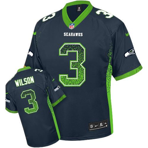 Russell Wilson Seattle Seahawks blue Elite jersey
