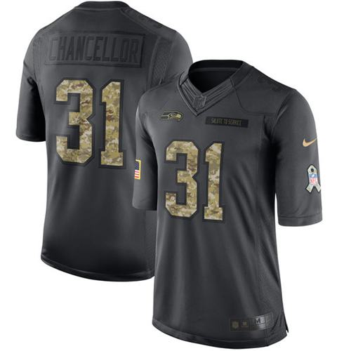 Kam Chancellor Seattle Seahawks black Salute To Service jersey