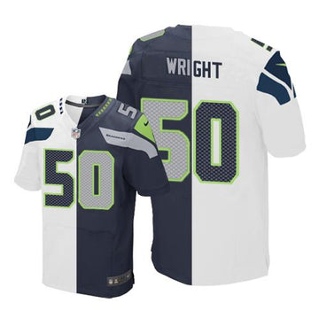 KJ Wright White-Steel Seattle Seahawks blue Elite jersey