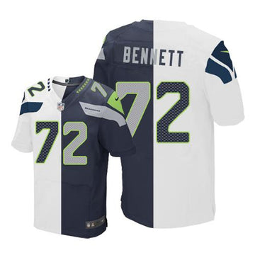 Michael Bennett White-Steel Seattle Seahawks blue Elite jersey