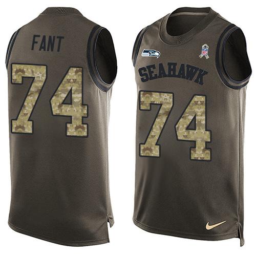 George Fant Seattle Seahawks green Salute To Service jersey