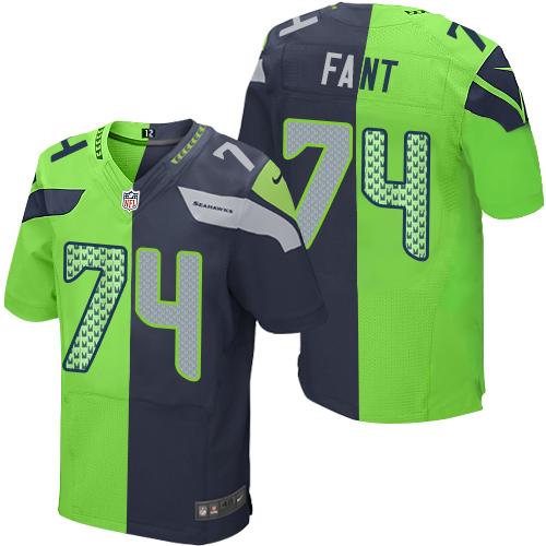 George Fant Seattle Seahawks blue-green Elite jersey