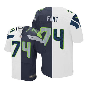 George Fant White-Steel Seattle Seahawks blue Elite jersey