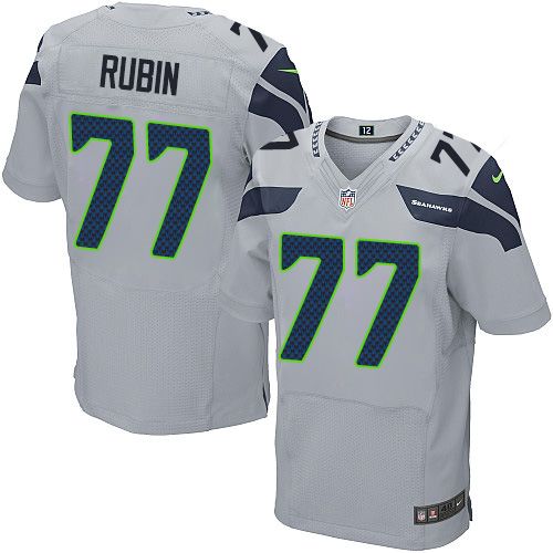 Ahtyba Rubin Seattle Seahawks grey Elite jersey