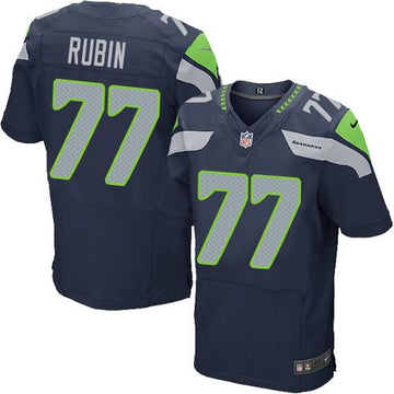 Ahtyba Rubin Seattle Seahawks blue Elite jersey