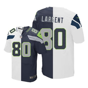 Steve Largent White-Steel Seattle Seahawks blue Elite jersey