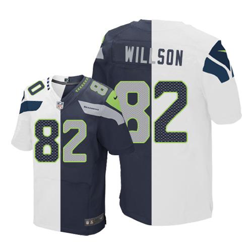 Luke Willson White-Steel Seattle Seahawks blue Elite jersey