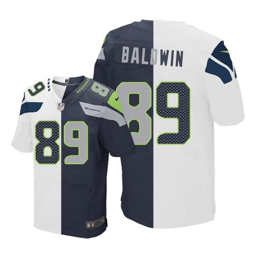 Doug Baldwin White-Steel Seattle Seahawks blue Elite jersey