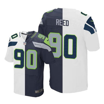 Jarran Reed White-Steel Seattle Seahawks blue Elite jersey