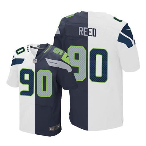 Jarran Reed White-Steel Seattle Seahawks blue Elite jersey