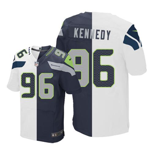 Cortez Kennedy White-Steel Seattle Seahawks blue Elite jersey