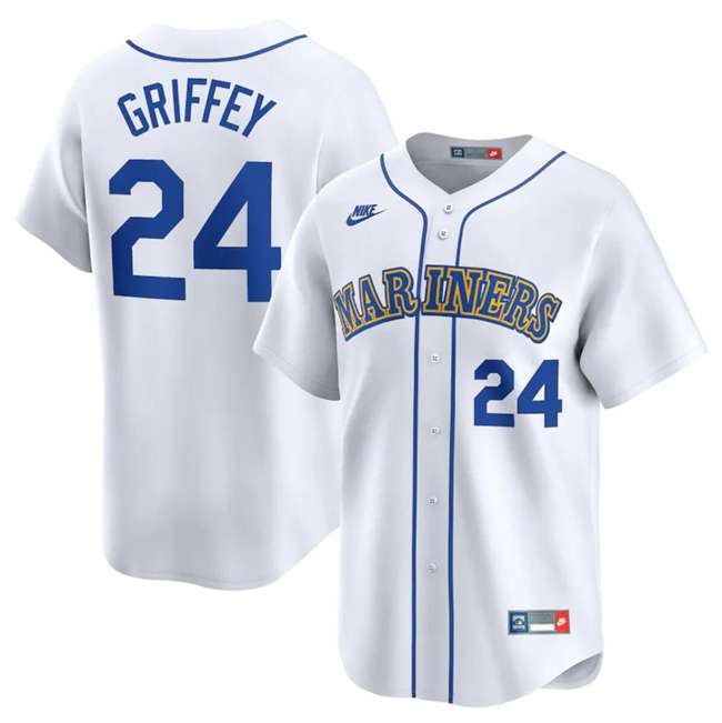 Custom Seattle Mariners white Throwback jersey