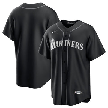 Custom Seattle Mariners black Lights Out jersey