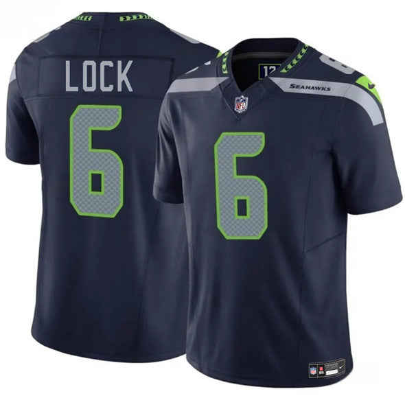 Drew Lock Seattle Seahawks navy FUSE jersey