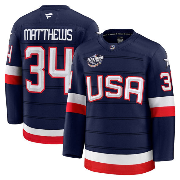 Auston Matthews Team USA Hockey navy jersey