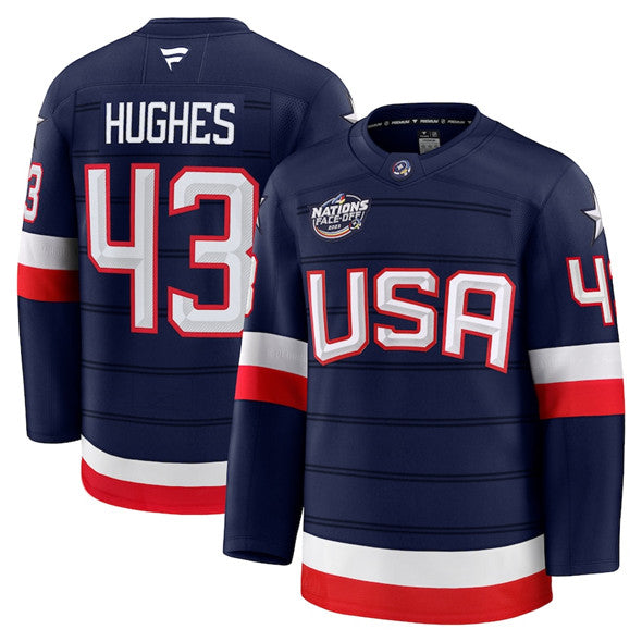 Quinn Hughes Team USA Hockey navy jersey